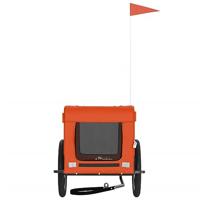 Hondenfietstrailer oxford stof en ijzer oranje en zwart - thumbnail