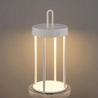 Draadloze Oplaadbare LED Tafellamp - Binnen & Buiten - Dimbaar - ø12.8 x 28.4 cm - Warmwit licht - 3000mAh - White - thumbnail