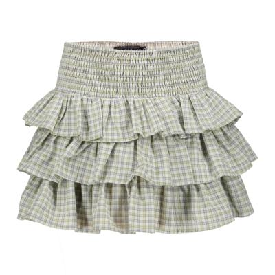 Frankie & Liberty Zomer skort - ruffel meisjes - groen grijs - geruit - Rosie