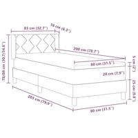 Boxspringbed met matras Lichtgrijs 80 x 200 cm Stof - thumbnail
