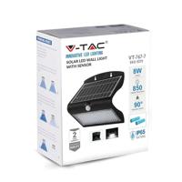V-TAC VT-767-7-B Solar Wandlamp - IP65 Waterdicht - Zwart - 8W - 850 Lumen - 4000K - thumbnail