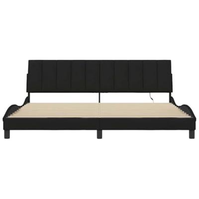Bedframe zonder matras "Hanko" stof zwart 200x200 cm