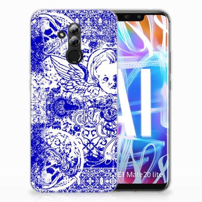 Silicone Back Case Huawei Mate 20 Lite Angel Skull Blauw Silicone Back Case Huawei Mate 20 Lite Angel Skull Blauw