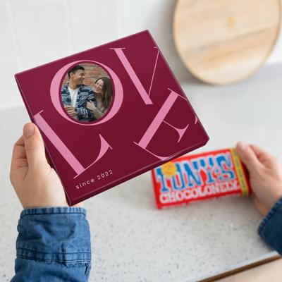 Giftbox met reep Tony's Chocolonely bedrukken - Melk