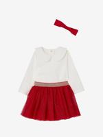 Babyset voor babymeisjes, t-shirt, rok, heupband, kerstcadeauset rood - thumbnail