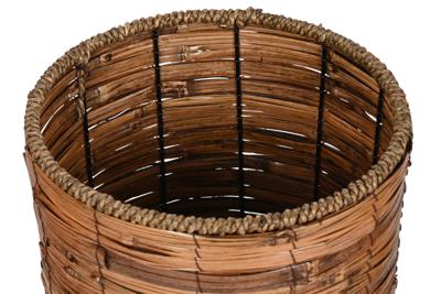 Plantenbakkenset Home ESPRIT Bruin Metaal Rotan Tropisch 31 x 31 x 27 cm