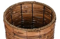 Plantenbakkenset Home ESPRIT Bruin Metaal Rotan Tropisch 31 x 31 x 27 cm - thumbnail