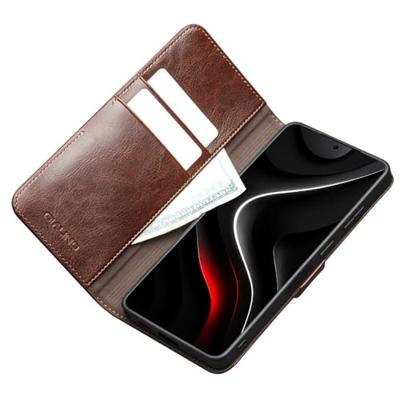 Qialino Samsung Galaxy S26 Plus hoesje - Leren bookcase - Magnetische sluiting - Donkerbruin Qialino Samsung Galaxy S26 Plus hoesje - Leren bookcase - Magnetische sluiting - Donkerbruin