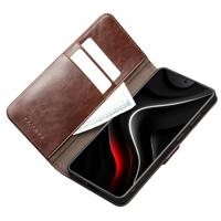 Qialino Samsung Galaxy S26 hoesje - Leren bookcase - Magnetische sluiting - Donkerbruin - thumbnail