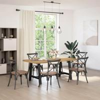 Eettafel NOAIN A-vormige poten 180x90x75 cm massief hout - thumbnail