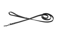 Hondenriem van leer 165cm x 12mm zwart - thumbnail