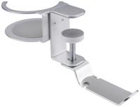 Speaka Professional SP-HCH-150 koptelefoonhouder, geïntegreerde kabelgeleiding, met bekerhouder, zilver - thumbnail