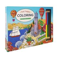 Feel happy coloring - kleurboek & potlodenset - thumbnail