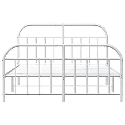 Bedframe met hoofd- en voeteneinde metaal wit 140x200 cm Bedframe met hoofd- en voeteneinde metaal wit 140x200 cm