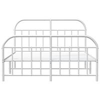 Bedframe met hoofd- en voeteneinde metaal wit 140x200 cm - thumbnail
