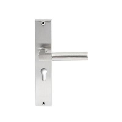 Hardbrass Deurkruk Ottawa op rechthoekig langschild profielcilindergat 55mm - RVS Hardbrass Deurkruk Ottawa op rechthoekig langschild profielcilindergat 55mm - RVS