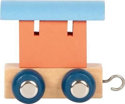 Small Foot - houten lettertrein polar - wagon zalmroze blauw
