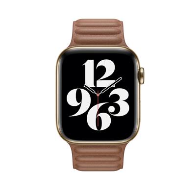 Apple origineel Leather Link Apple Watch medium 42mm / 44mm / 45mm Saddle Brown - MY9H2ZM/A