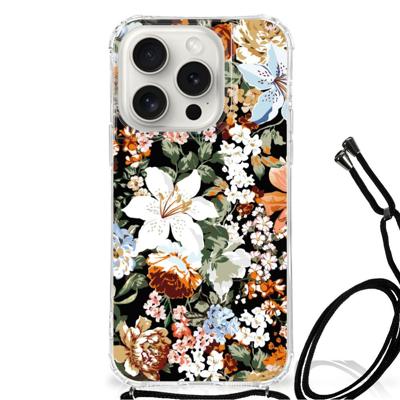 Case voor iPhone 15 Pro Dark Flowers Case voor iPhone 15 Pro Dark Flowers