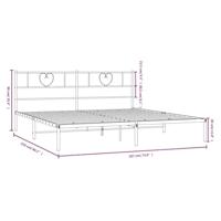 Bedframe met hoofdbord metaal wit 183x213 cm - thumbnail