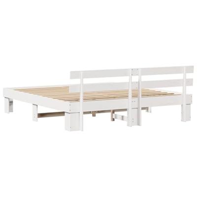 Bedframe met hoofdeinde Wit 180 x 200 cm Massief grenenhout Bedframe met hoofdeinde Wit 180 x 200 cm Massief grenenhout
