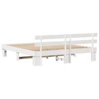 Bedframe met hoofdeinde Wit 180 x 200 cm Massief grenenhout - thumbnail