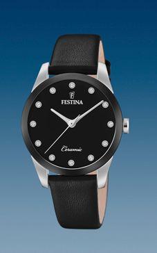 Horlogeband Festina F20473/3 Leder Zwart Horlogeband Festina F20473/3 Leder Zwart