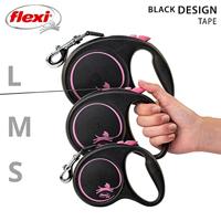 Flexi Black Design S 5 m Geel Hond Intrekbare riem - thumbnail