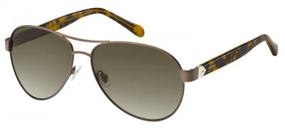 Fossil zonnebril 3079/S dames cat.3 piloot staal matbruin