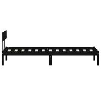 Bedframe massief grenenhout zwart 90x200 cm - thumbnail