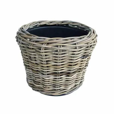 Van der Leeden Rotan Drypot plantenmand 32x23cm Bruin