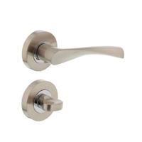 Deurkruk 1687 Giussy op rond rozet 7mm nokken met WC8mm nikkel mat - thumbnail