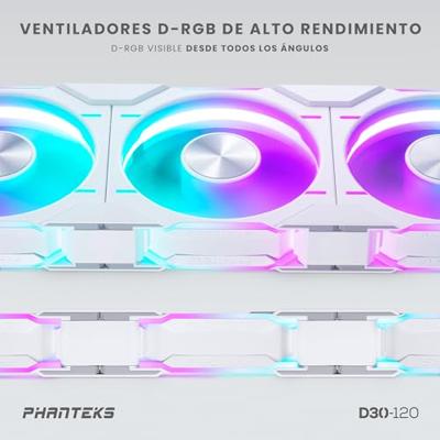 Phanteks D30 PWM Regular Airflow D-RGB PC-ventilator Wit (b x h x d) 120 x 120 x 30 mm Phanteks D30 PWM Regular Airflow D-RGB PC-ventilator Wit (b x h x d) 120 x 120 x 30 mm