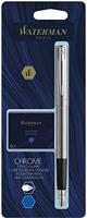 Waterman vulpen Allure Chrome fijne punt, inclusief 6 inktpatronen, op blister - thumbnail