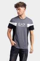 EA7 Emporio Armani Colourblock T-Shirt Heren Donkergrijs - Maat XL - Kleur: Grijs | Soccerfanshop - thumbnail