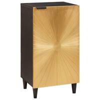 Dressoir Zwart en Goud 40 x 33 x 75 cm massief mangohout - thumbnail