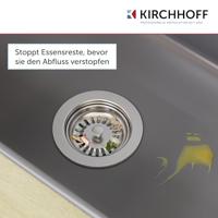 Kirchhoff Kunststof korfventiel, 1 1/2" ET, RVS ventielbeker & zeef Ø114 mm, met 1" overloopaansluiting - 98835340 - thumbnail