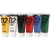 Creativ Company Acrylverf - verschillende kleuren, 02 - matt, 6x20ml - thumbnail