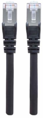 Intellinet 740562 RJ45 Netwerkkabel, patchkabel CAT 6A S/FTP 0.25 m Zwart Folie afscherming, Afscherming gevlochten, Afgeschermd, Halogeenvrij 1 stuk(s) - thumbnail