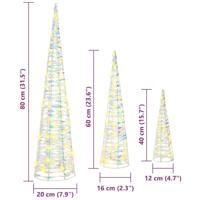 Kerstboom met 90 LED 3 pcs Warmwit 40 cm 60 cm 80 cm PET - thumbnail