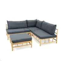 Tuinset Bamboo Chaise Longue Naturel Loungeset Tuin Buiten Vita - thumbnail