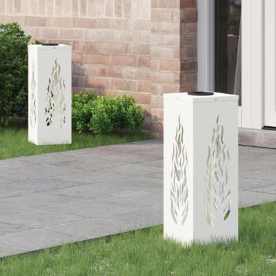 VidaXL Solar led pad licht 2 pcs wit koudgewalst staal