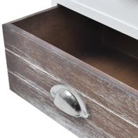 vidaXL Nachtkastjes bruin en wit 2 st - thumbnail