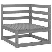 2-delige Loungeset met kussens massief grenenhout grijs - thumbnail