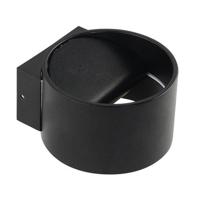 LED Wandlamp - Wandverlichting - 8W - Natuurlijk Wit 4200K - Mat Zwart Aluminium - Rond - thumbnail