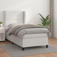 Boxspring met matras kunstleer wit 90x190 cm - thumbnail