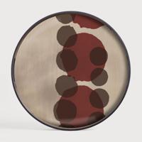 Ethnicraft Rond Dienblad 'Layered Dots' 48cm, kleur Pinot - thumbnail