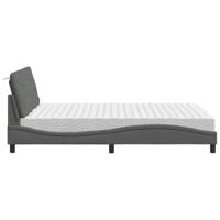 Bed met matras stof donkergrijs 120x200 cm - thumbnail