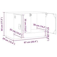 Tv-meubel 67x39x44 cm staal wit - thumbnail