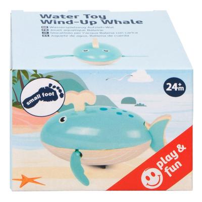Small Foot badspeelgoed walvis junior 11 cm hout blauw/naturel